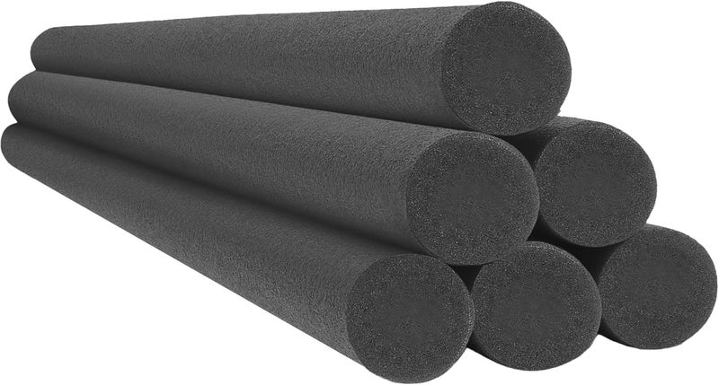 Chochkees Black Pool Noodles Swimming Solid Core Foam Tube, Floating Thick Noodles for Floating, Pool Accessories, 52" - Image 1